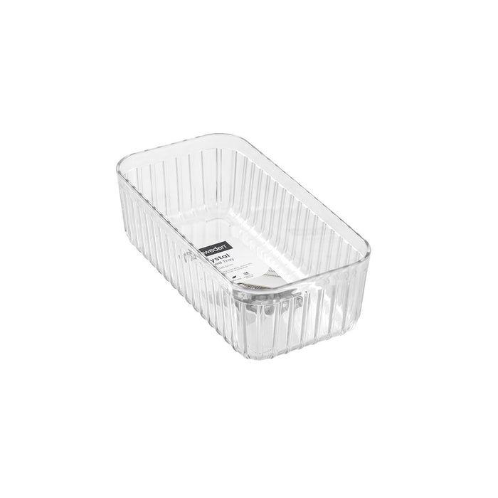 Boxsweden Crystal Ribbed Tray 21X11X6.5Cm