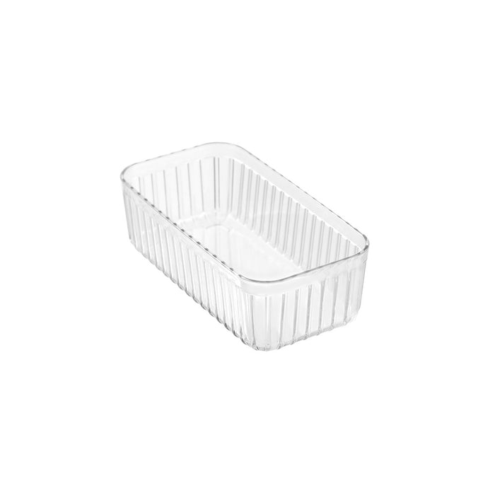 Boxsweden Crystal Ribbed Tray 21X11X6.5Cm