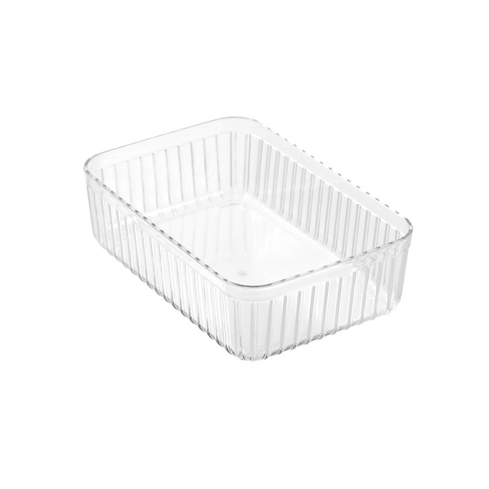 Boxsweden Crystal Ribbed Tray 22X15X6.5Cm
