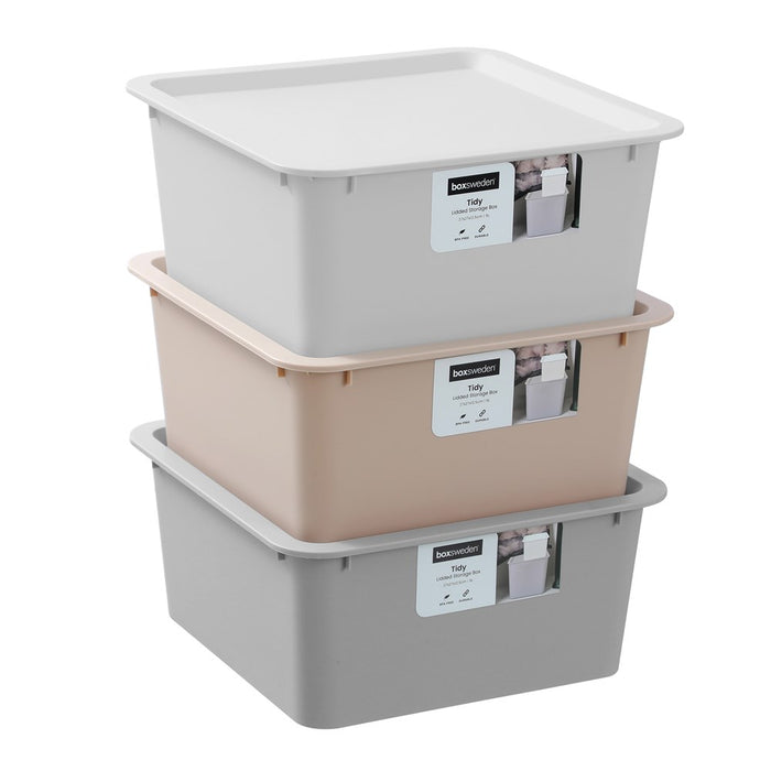 Boxsweden Tidy Box Lidded Square 6L 27X27X12.5Cm