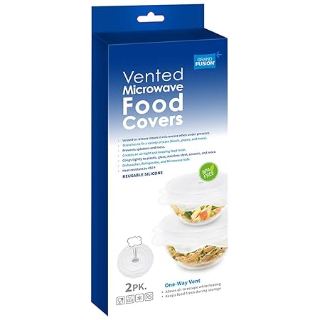 VENTED SILICONE MICROWAVE FOOD COVERS SET 2