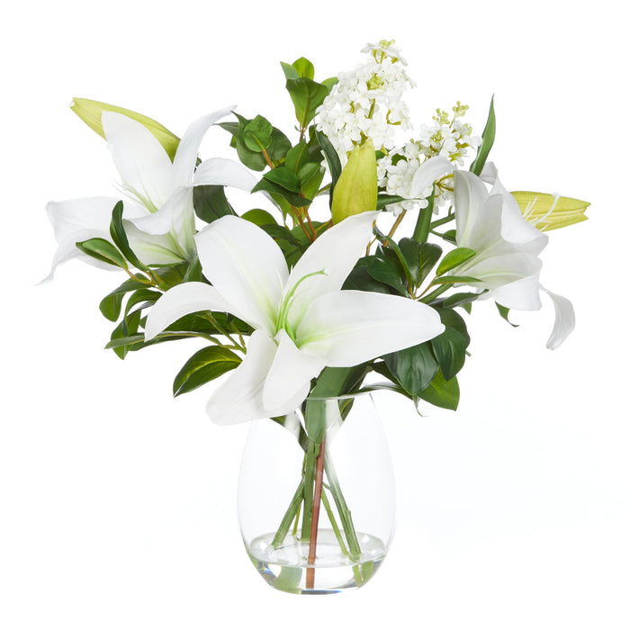 NSIMG-SHA256:e0bdd7badc412b4a0221127c16be3415cbaab400ae0f484f7d8386cf3f06432d · Isalbi Rogue Casablanca Lily Garden Mix - Nara Vase White