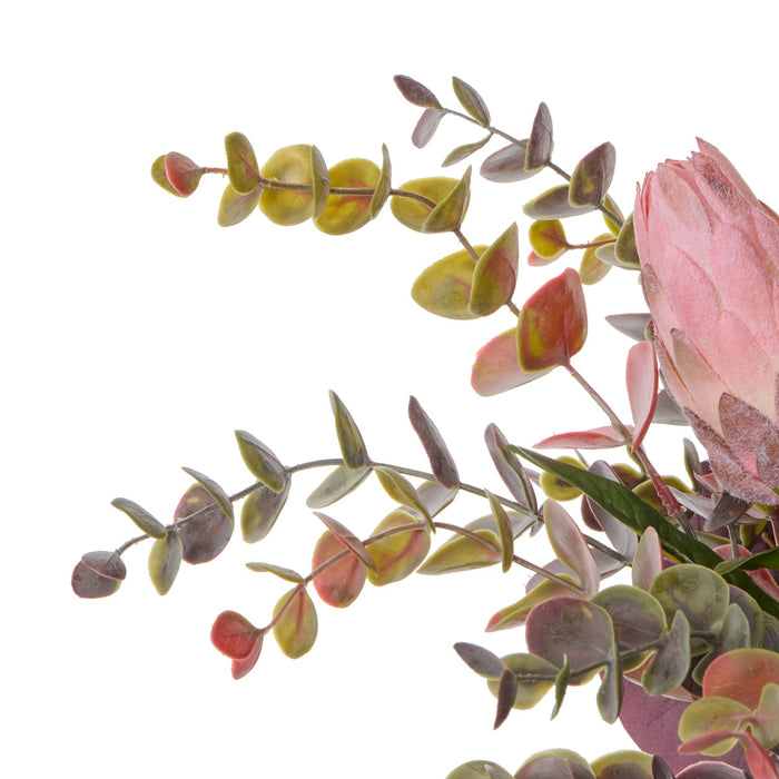 NSIMG-SHA256:b72a7a2eb74983862b1b7a334bfae8813b2eeec449a59929c71155b165538ece · Isalbi Rogue Protea Eucalyptus Mix - Pail Pink & Burgundy