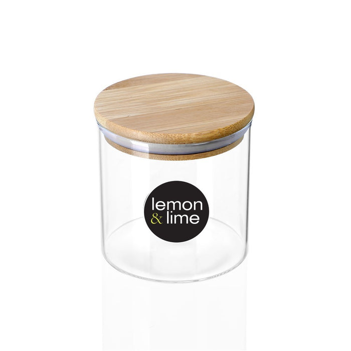 Lemon & Lime CAMDEN GLASS JAR BAMBOO LID 610ML