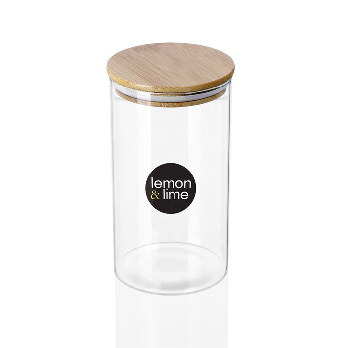 Lemon & Lime CAMDEN GLASS JAR BAMBOO LID 1.2L