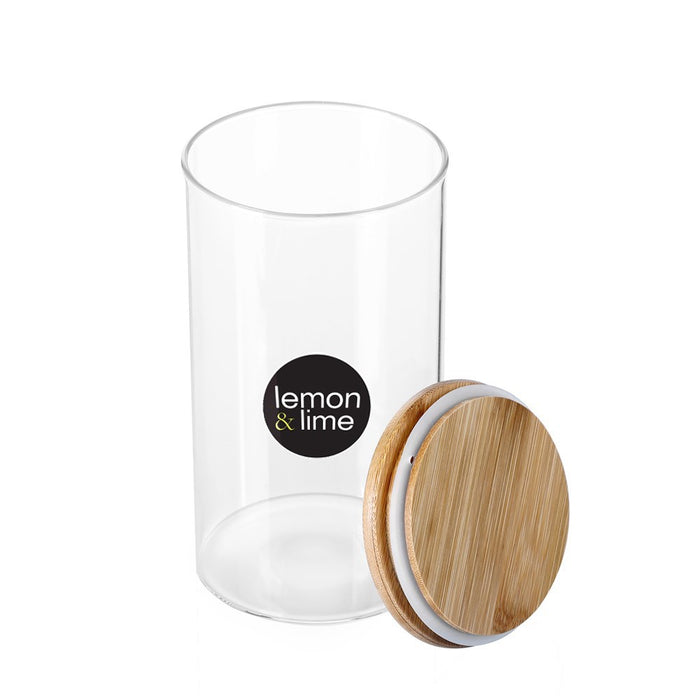 Lemon & Lime CAMDEN GLASS JAR BAMBOO LID 1.2L