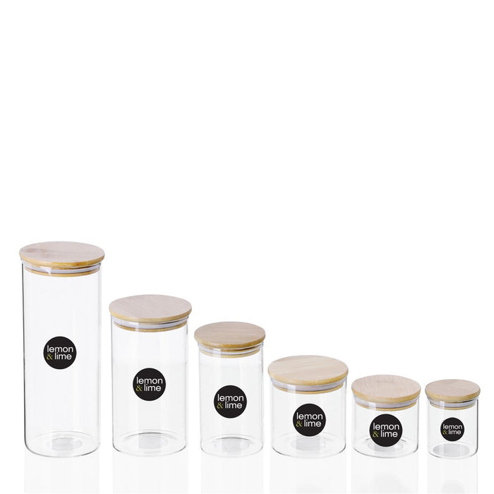 Lemon & Lime CAMDEN GLASS JAR BAMBOO LID 1.2L