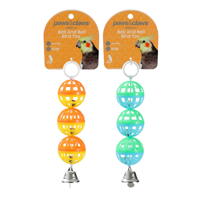 Paws & Claws BALL AND BELL BIRD TOY 16X4.5CM