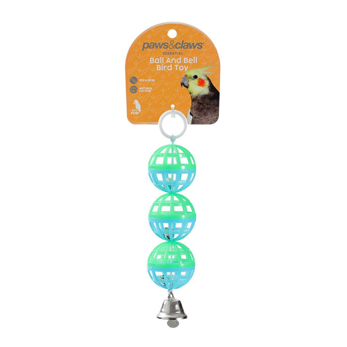 Paws & Claws BALL AND BELL BIRD TOY 16X4.5CM