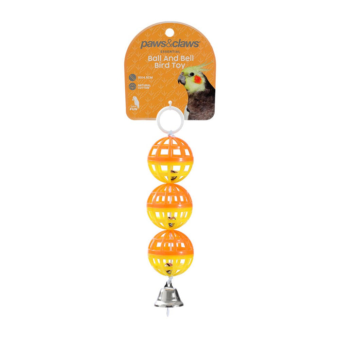 Paws & Claws BALL AND BELL BIRD TOY 16X4.5CM