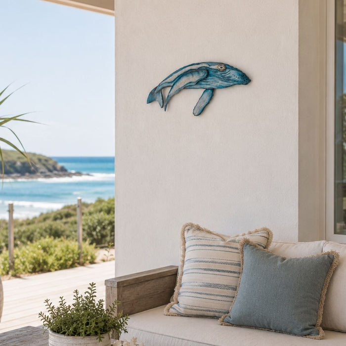 2 set Capiz Humpback Whale Wall Art
