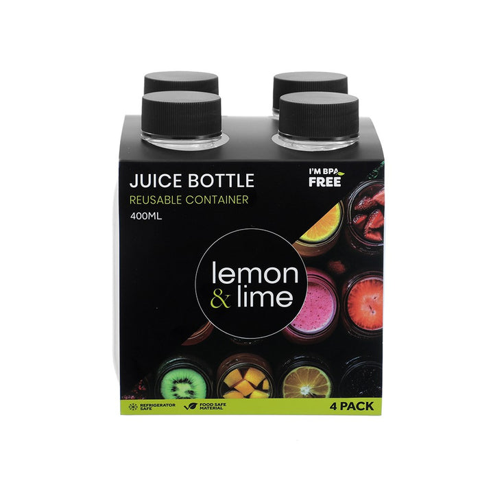 Lemon & Lime REUSABLE JUICE BOTTLE 4PK 400ML