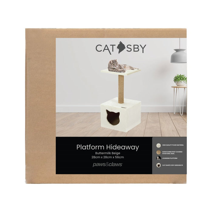Paws & Claws CATSBY PLATFORM HIDEAWAY 28X28X56CM
