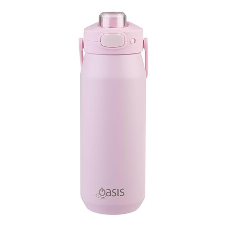 CERAMIC LINED S/S T/WALL INS. BOTTLE W/QUICK RELEASE 750ML PINK LEMONADE