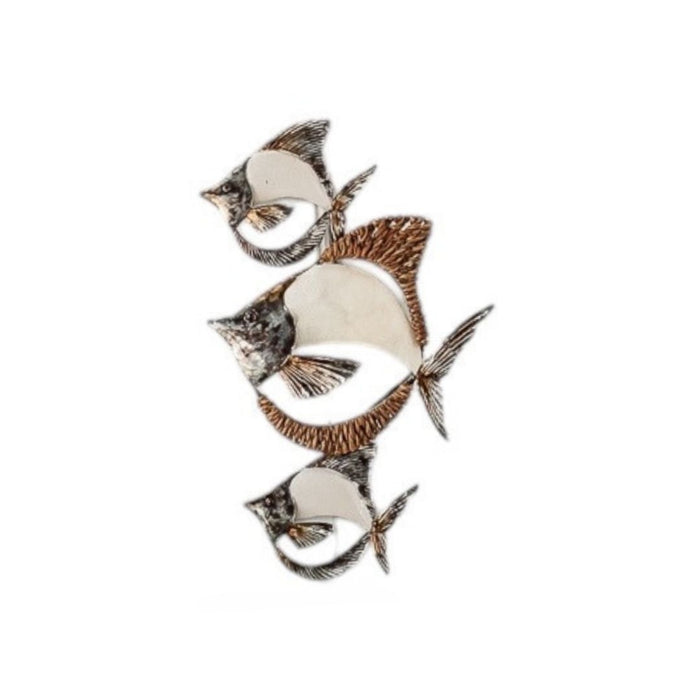 2 set Capiz+Abaca Trio Angel Fish Wall Art