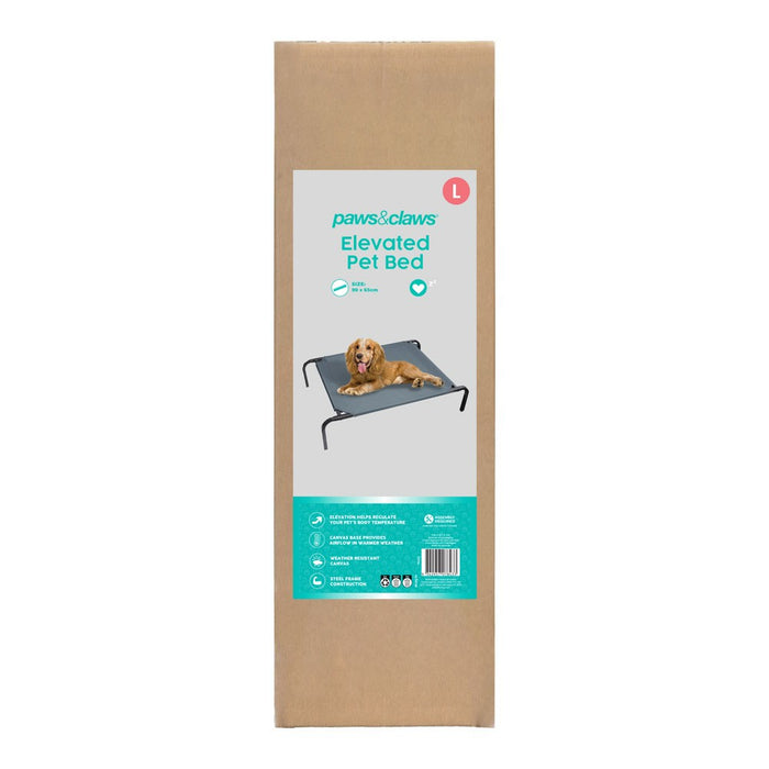 Paws & Claws ELEVATED PET BED LARGE 90X65X20CM