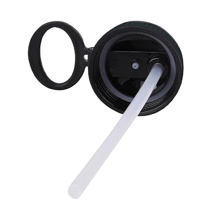 SIPPER LID & 1 STRAW ONLY FOR SPORTS BOTTLE (CARDED) BLACK