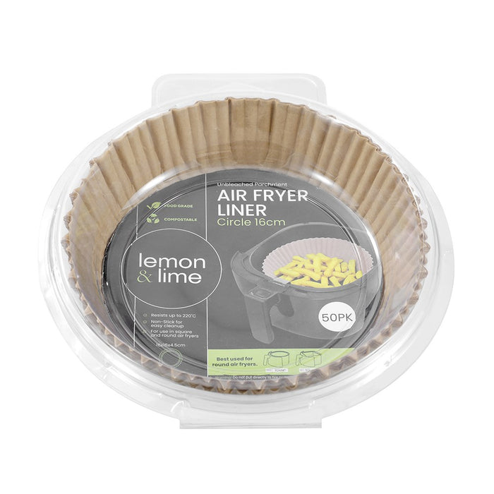 Lemon & Lime AIR FRYER LINER CIRCLE 50PK 16X16X4.5CM
