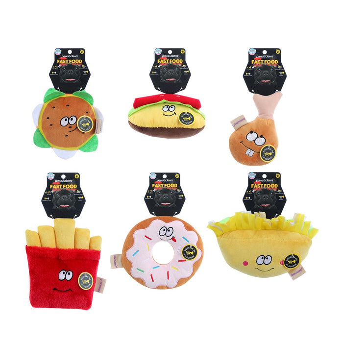 Paws & Claws FAST FOOD PLUSH CLIP STRIP 17CM