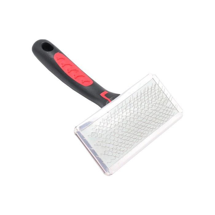 Paws & Claws METAL GROOMING PET BRUSH 14CM BLACK & RED