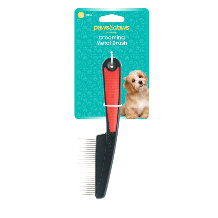 Paws & Claws GROOMING COMB 18CM BLACK & RED