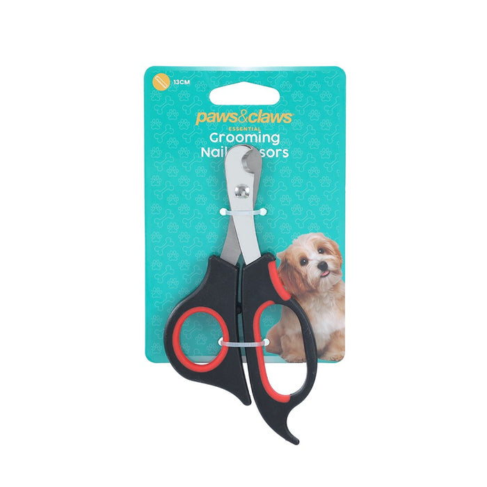 Paws & Claws GROOMING NAIL SCISSORS 13CM BLACK & RED