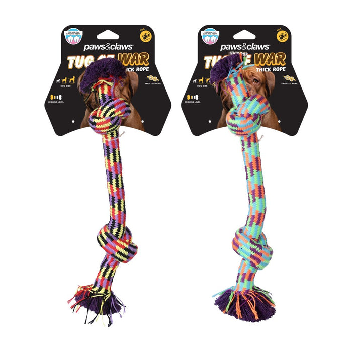 Paws & Claws TUG-OF-WAR THICK ROPE 35X2.5CM COLOURS 227G