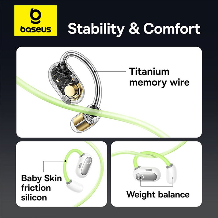 Baseus Eli Sport 1 Open-Ear TWS Earbudsn open-ear design, providing a natural and airy sound experience