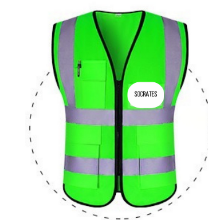 Reflexive Hi-Vis Safety Jacket Vest with Zipper Pockets - Large/Medium, One Size Fits All (Min. 100 pcs)
