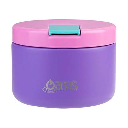 S/S D/WALL INS. FOOD FLASK W/QUICK RELEASE LID 300ML MERMAID PURPLE