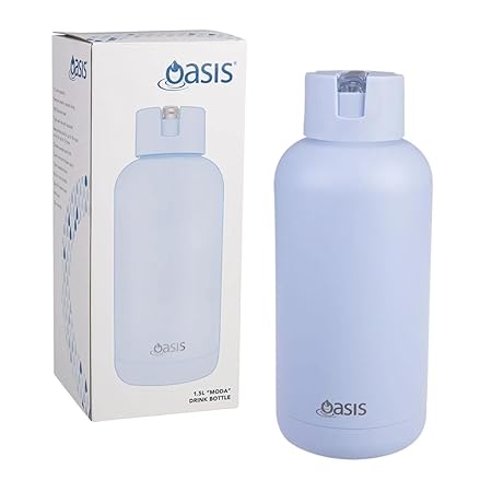 CERAMIC LINED S/S T/WALL INS. DRINK BOTTLE 1.5L PERIWINKLE