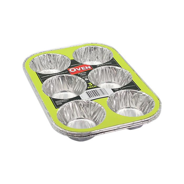 Lemon & Lime FOIL MUFFIN TRAY 3PK 28X19CM
