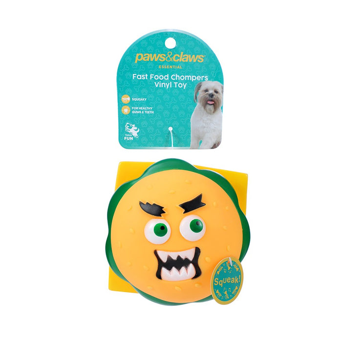 Paws & Claws FAST FOOD CHOMPERS VINYL CHEW TOY 16X9X9CM