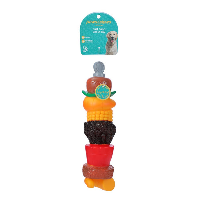 Paws & Claws FAST FOOD LARGE CHEW TOYS VINYL CLIP STRIP 26X11X5CM