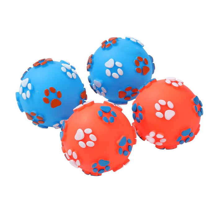 Paws & Claws PAW PRINT BALL 2PK VINYL 10CM