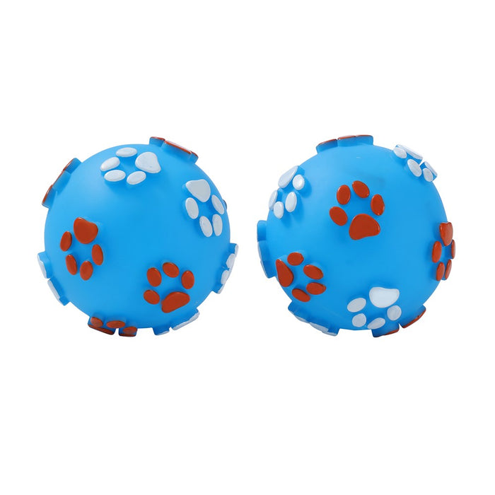 Paws & Claws PAW PRINT BALL 2PK VINYL 10CM