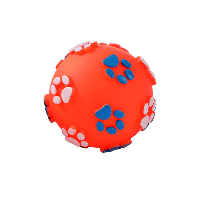 Paws & Claws PAW PRINT BALL 2PK VINYL 10CM