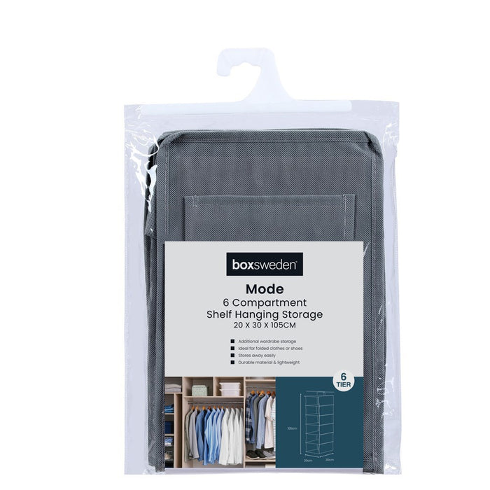 Boxsweden Mode 6 Compartment Wardrobe Storage 20X30X105Cm 2 Asstd