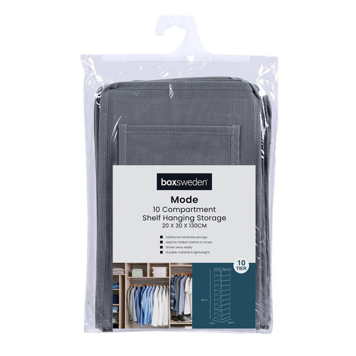 Boxsweden Mode 10 Compartment Shelf Hanging Storage 20X30X130Cm