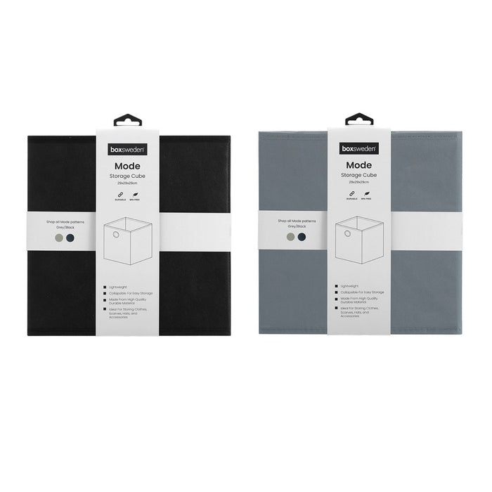 Boxsweden Mode Storage Cube 29X29X29Cm Grey/Black