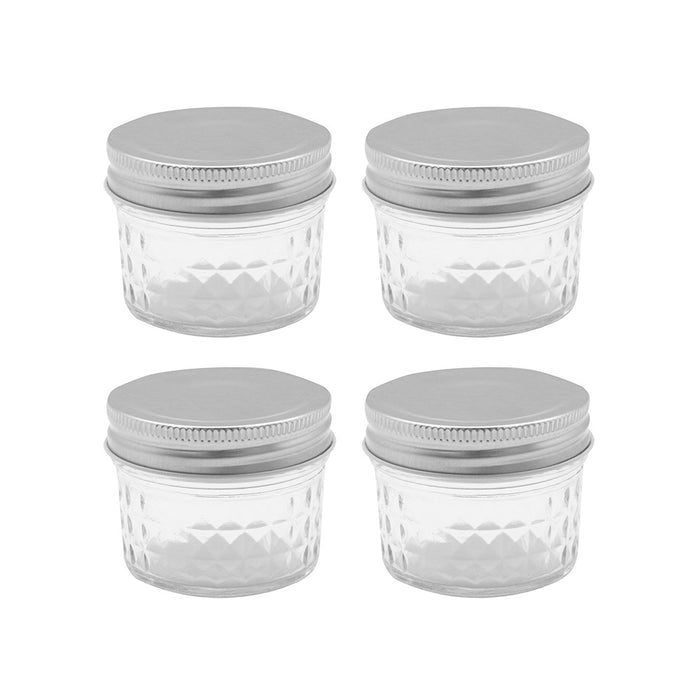 Lemon & Lime QUILTED GLASS CONSERVE JAR 4PK 135ML 7X7X6CM
