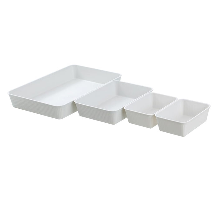 Boxsweden Ribbed Storage Tray 2Pk 17X11.5X5.5Cm