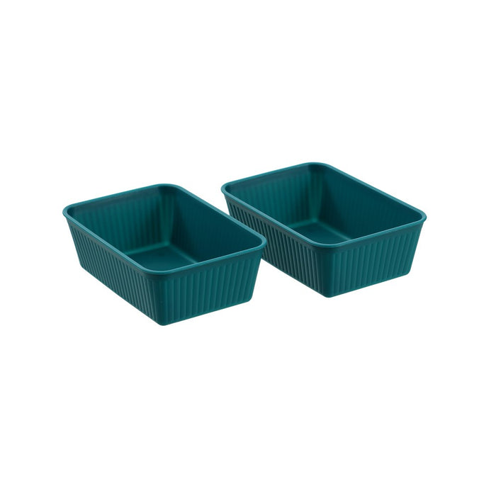 Boxsweden Ribbed Storage Tray 2Pk 17X11.5X5.5Cm