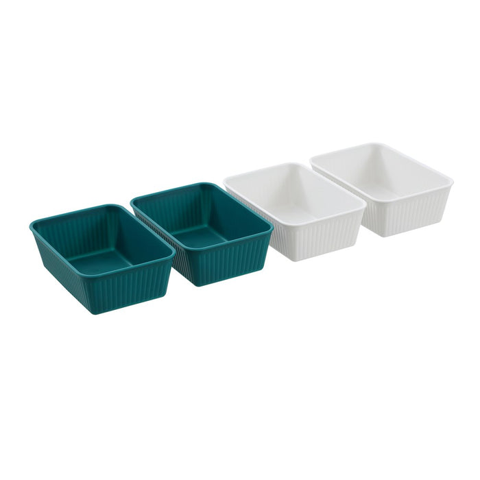 Boxsweden Ribbed Storage Tray 2Pk 17X11.5X5.5Cm