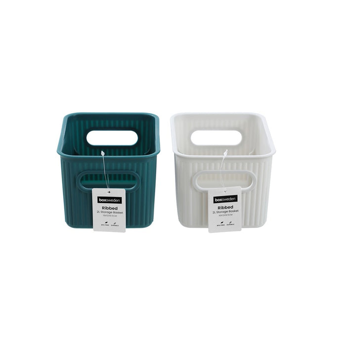 Boxsweden Ribbed Storage Basket 2L 16X12X9.5Cm