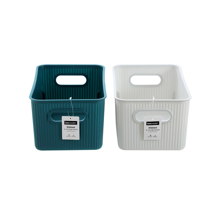 Boxsweden Ribbed Storage Basket 6L 27.5X17.5X13Cm
