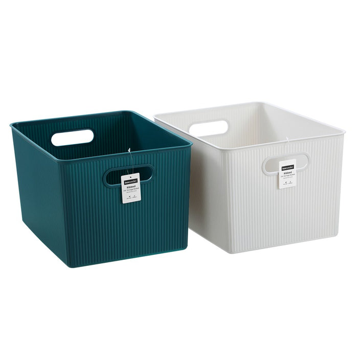 Boxsweden Ribbed Storage Basket 24L 38X28.5X22.5Cm
