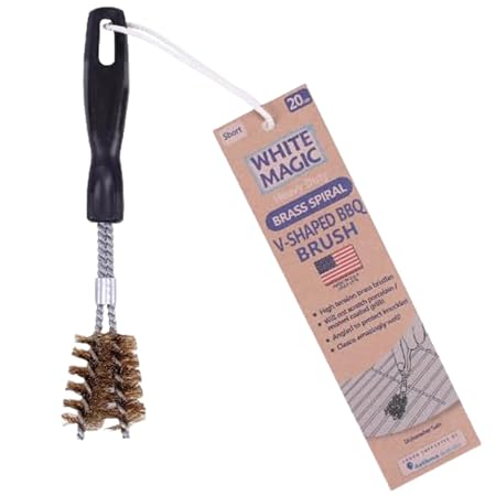 Short V-Shaped Brass Spiral Barbecue Brush