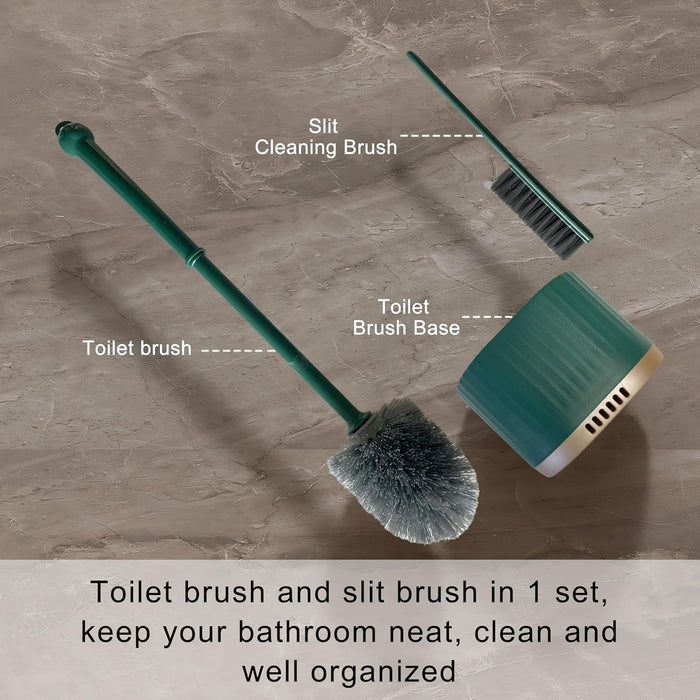 Onein Silicone Toilet Brush and Holder Set – Flexible TPR Bristles, Quick-Drying Bathroom Cleaner with Ventilated Drip-Free Base, Wall-Mounted or Freestanding Design, Peppermint