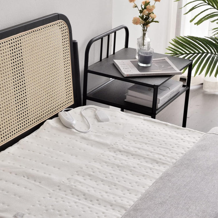 RHEIN HOME King Single Electric Blanket, Fitted Heated Underblanket with Overheat Protection, Waseable Fitted Electric Blanket with 4 Adjustable Heat Settings 10h Auto Off, SAA Approved (107×203cm)